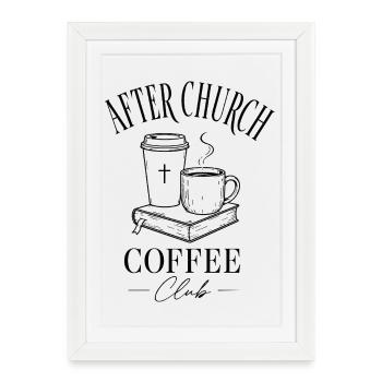 Café de l’église - Affiche encadrée (27 × 37 cm) - blanc - Devant