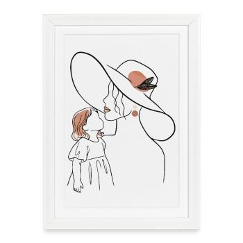 Mother and daughter - Framed poster (27 × 37 cm) - white - Front