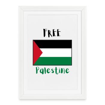 Free Palestine - Affiche encadrée (27 × 37 cm) - blanc - Devant