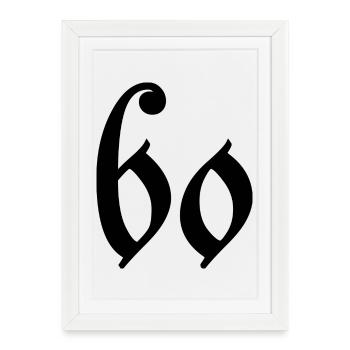 60. 60 ANS. 60e ANNIVERSAIRE. ANNIVERSAIRE 60 ANS. - Affiche encadrée (27 × 37 cm) - blanc - Devant