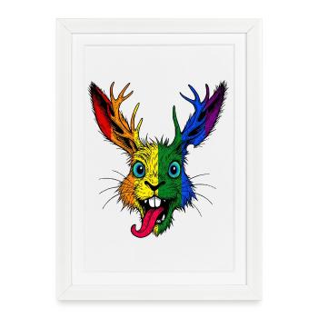 Rainbow Raurackl - Affiche encadrée (27 × 37 cm) - blanc - Devant