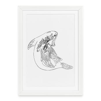 Unique Whale - Framed poster (27 × 37 cm) - white - Front