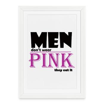 Pink Serif Logo Tee Art - Framed poster (27 × 37 cm) - white - Front