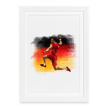 Handball - Affiche encadrée (27 × 37 cm) - blanc - Devant