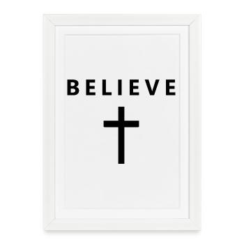 Faith in the minimalist faith in Jesus, e - Framed poster (27 × 37 cm) - white - Front