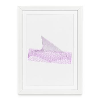 Geometric Sail Wave – Purple Generative Line Art - Framed poster (27 × 37 cm) - white - Front