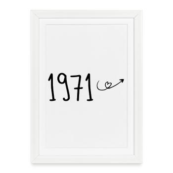 1971 Anniversaire 1971 Retro 1971 - Affiche encadrée (27 × 37 cm) - blanc - Devant