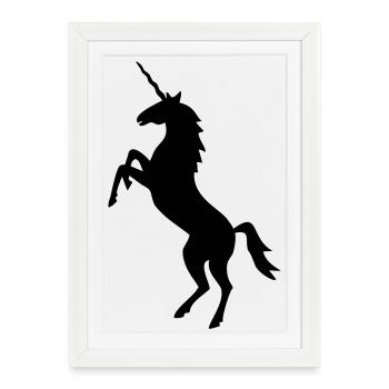 licorne - Affiche encadrée (27 × 37 cm) - blanc - Devant