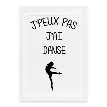 Danse Danseur Danseuse Musique Music - Affiche encadrée (27 × 37 cm) - blanc - Devant