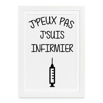Infirmière / Infirmier / Hôpital / Médecine / - Affiche encadrée (27 × 37 cm) - blanc - Devant