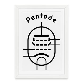 Symbole de tube à vide Pentode - Affiche encadrée (27 × 37 cm) - blanc - Devant