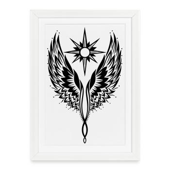 Angel Wing Angel Wing Archange - Affiche encadrée (27 × 37 cm) - blanc - Devant