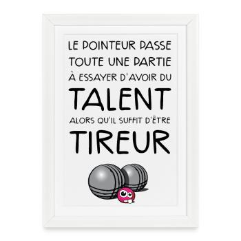boules tireur dicton - Affiche encadrée (27 × 37 cm) - blanc - Devant