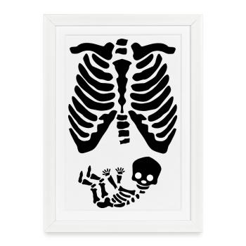 Grossesse Enceinte Mère Bébé Ventre Parents - Affiche encadrée (27 × 37 cm) - blanc - Devant