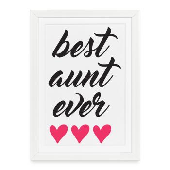 Meilleure tante de tous les temps - Affiche encadrée (27 × 37 cm) - blanc - Devant