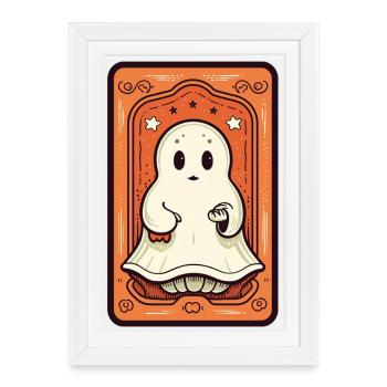 Carte de Tarot Orange Ghost - Affiche encadrée (27 × 37 cm) - blanc - Devant
