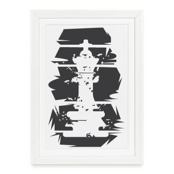 Chess King Club Used Look Illustration Player - Framed poster (27 × 37 cm) - white - Front