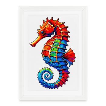 Hippocampe - Affiche encadrée (27 × 37 cm) - blanc - Devant