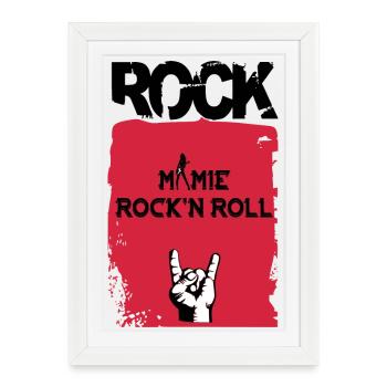 Mamie rock'n roll - Affiche encadrée (27 × 37 cm) - blanc - Devant