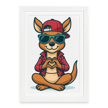 Kanga Love Vibes - Affiche encadrée (27 × 37 cm) - blanc - Devant