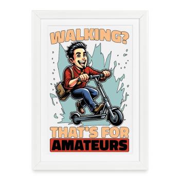Trottinette de marche pour les amateurs de moto - Affiche encadrée (27 × 37 cm) - blanc - Devant