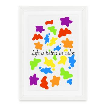 Touches colorées de couleur - Affiche encadrée (27 × 37 cm) - blanc - Devant
