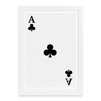 Playing Cards Contrast - Ace of Clubs - Framed poster (27 × 37 cm) - white - Front