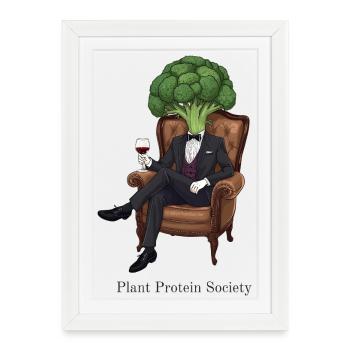 Plant Based Society – Elegant Broccoli - Framed poster (27 × 37 cm) - white - Front