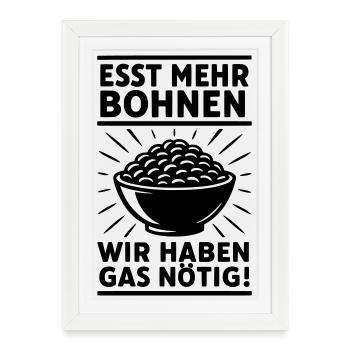 Les haricots mangent du gaz de pet - Affiche encadrée (27 × 37 cm) - blanc - Devant