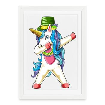 Mardi Gras de la licorne à la rentrée 2026 - Affiche encadrée (27 × 37 cm) - blanc - Devant