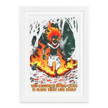 Créatures mythologiques de la créature Curupira - Affiche encadrée (27 × 37 cm) - blanc - Devant