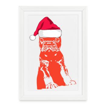 Bouledogue - Affiche encadrée (27 × 37 cm) - blanc - Devant