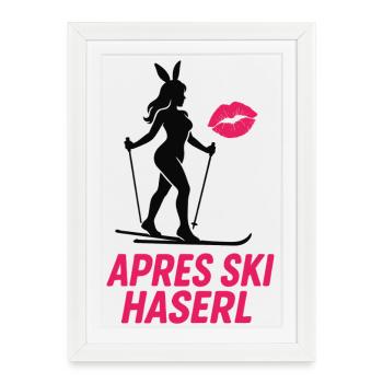 Après Ski Haserl Vacances d’hiver - Affiche encadrée (27 × 37 cm) - blanc - Devant