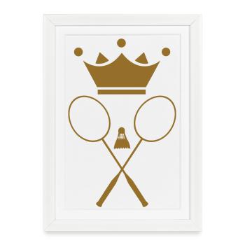 Badminton - Affiche encadrée (27 × 37 cm) - blanc - Devant