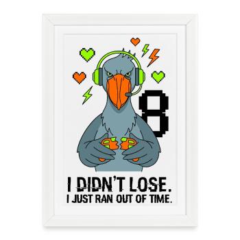 Je n’ai pas perdu mon 8e anniversaire, Shoebill - Affiche encadrée (27 × 37 cm) - blanc - Devant