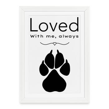 Dog – loved - Framed poster (27 × 37 cm) - white - Front