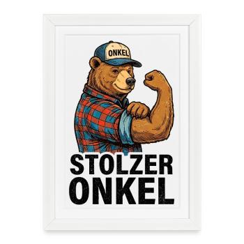 Muscle Bear Uncle in Flannel - Framed poster (27 × 37 cm) - white - Front