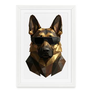 Les chiens bergers allemands adorent les chiens bergers allemands - Affiche encadrée (27 × 37 cm) - blanc - Devant