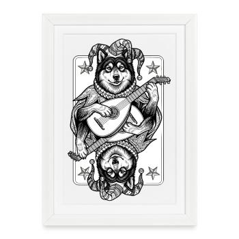 Eurasier | Jester | Maps - Framed poster (27 × 37 cm) - white - Front