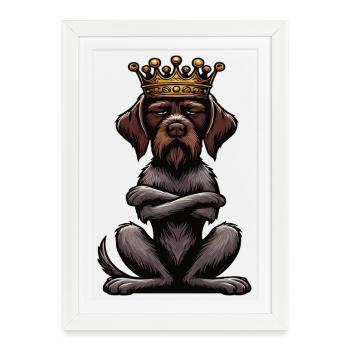 German Wirehaired German Wirehaired Owner - Framed poster (27 × 37 cm) - white - Front