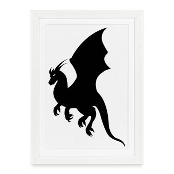 Dragon - Framed poster (27 × 37 cm) - white - Front