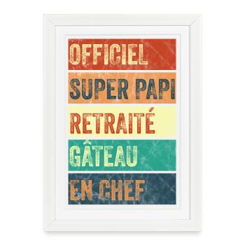 Super Papi Officiel - Affiche encadrée (27 × 37 cm) - blanc - Devant
