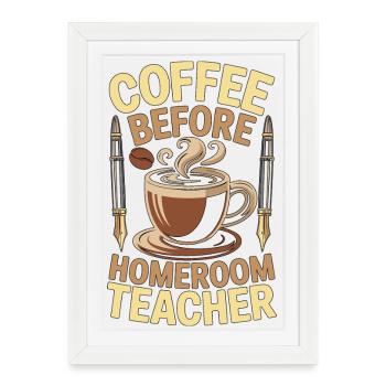 Professeur principal Éducateur au café Amateur de café - Affiche encadrée (27 × 37 cm) - blanc - Devant
