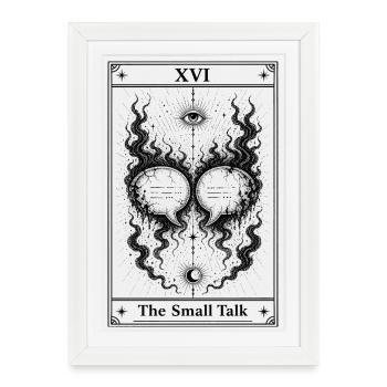 Conversation banale | Carte de tarot tous les jours - Affiche encadrée (27 × 37 cm) - blanc - Devant