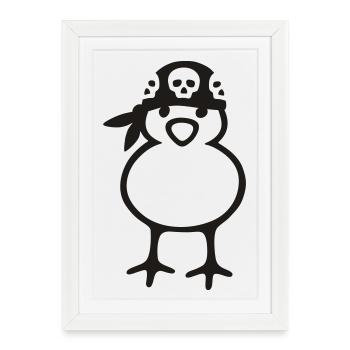 pirate chick - Affiche encadrée (27 × 37 cm) - blanc - Devant