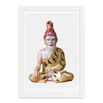 Ruesi - Prédicateur de la jungle méditant - Affiche encadrée (27 × 37 cm) - blanc - Devant