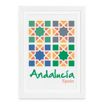 Andalusian Tiles 4 - Framed poster (27 × 37 cm) - white - Front