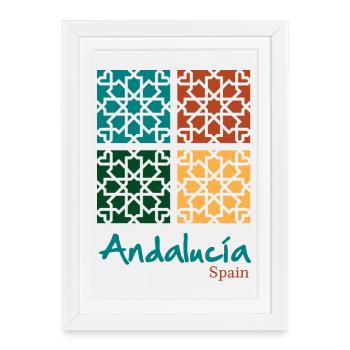 Andalusian Tiles 5 - Framed poster (27 × 37 cm) - white - Front
