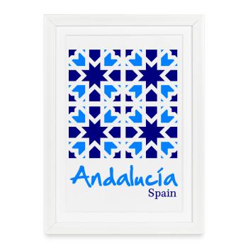 Andalusian Tiles 6 - Framed poster (27 × 37 cm) - white - Front