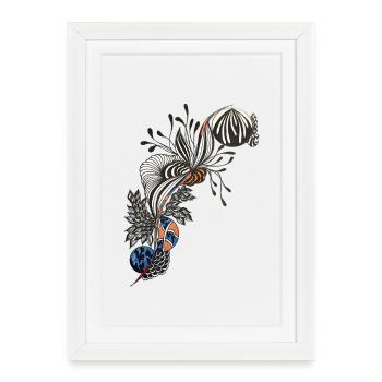 Wild botanical lines - Framed poster (27 × 37 cm) - white - Front